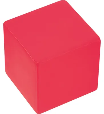 Produktbild von 5x Anti-Stressball in Würfelform / Wutball / Knautschball / Farbe: rot