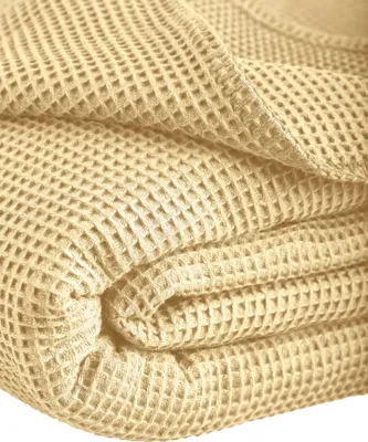 Produktbild von Waffelpique-Decke Wohndecke Sommerdecke la Diva mit Ziersticheinfassung