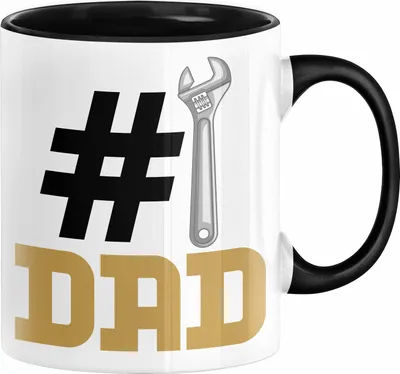 Produktbild von Nummer 1 Dad Vater Tasse Geschenk Klempner Papa Geschenkidee Bester Papa Der Welt Vatertag Lustige Geschenkidee (Schwarz)