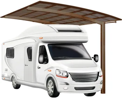 Produktbild von Einzelcarport Ximax Portoforte Caravan Typ 60 Aluminium eloxiert 270,4 x 495,4 cm braun matt