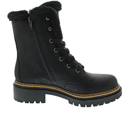 Imagen del producto de Zapatos de mujer Rieker, botas, cordones, color negro, para uso diario