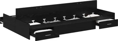 Produktbild von Aufbewahrungsbettgestell Schwarz Eichen-Optik 120 x 190 cm