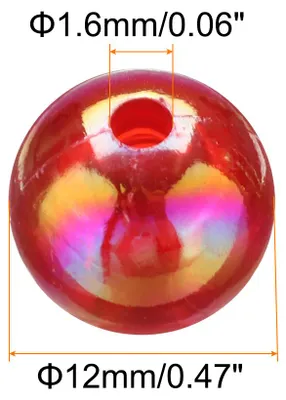 Produktbild von 100 Stš¹ck Perlen zum Auff?deln Rund Acrylperlen AB Farben 12mm Lose Bubble Spacer Bastelperlen mit Loch fš¹r DIY Ohrringe, Armb?nder, Halsketten, Schlš¹sselanh?nger, Rot AB