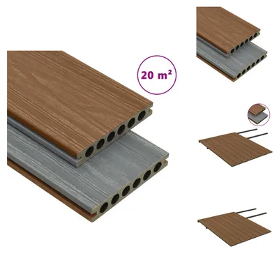 Produktbild von vidaXL WPC Terrassendielen mit Zubehör Braun und Grau 20 m² 4 m -  Fußböden & Teppichböden