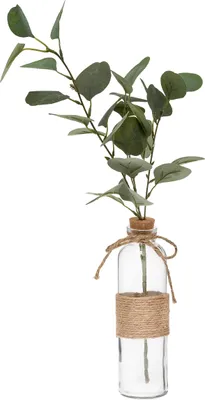 Zdjęcie produktu dla Sztuczny liść, Gałązka eukaliptusa w wazonie, 48 cm