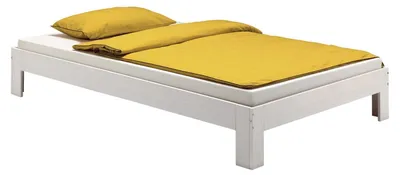 Zdjęcie produktu dla Łóżko futon, jednoosobowe, model THOMAS, wymiary 90 x 200 cm, wykonane z litego drewna sosnowego, pomalowane na biało