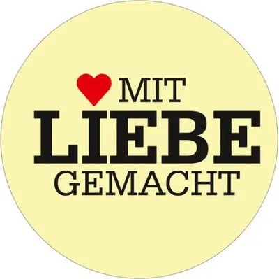 Produktbild von 24x Sticker mit Liebe gemacht (Motiv 8) 4cm Geschenk Aufkleber runde Spruch Etik