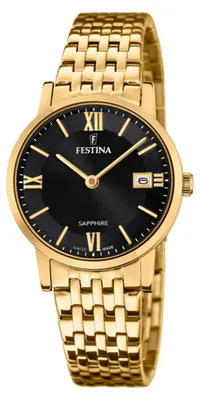 Produktbild von Festina Swiss Made Damenuhr Analog aus Edelstahl 316l Goldfarben