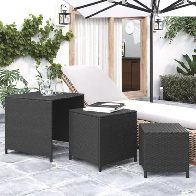 Produktbild von Möbel Satztische 3 Stk. Schwarz Poly Rattan - Beistelltische 319412