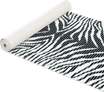 Produktbild von Badteppich Weichschaum Anti-Rutsch-Matte Weichschaummatte Badezimmer Entspannung Zepra Muster Badvorleger weiß Breite 65 cm Länge 100 cm
