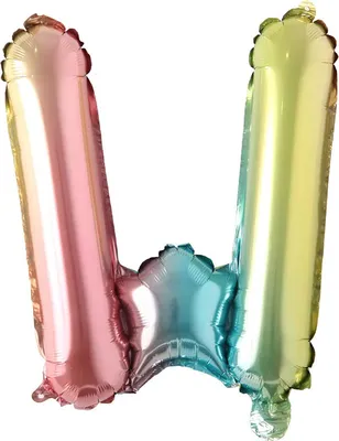 Produktbild von Folienballon Buchstabe W, regenbogen bunt, ca. 40 cm, für Luftbefüllung