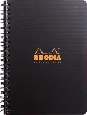 Produktbild von Rhodia 5x Adressbuch A5 Rhodiactive, 80 Bl 90g, Spiralbindung Schwarz 119970C
