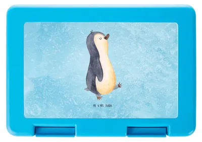 Produktbild von Mr. & Mrs. Panda Lunchbox Pinguin marschieren - Eisblau - Geschenk, Spazieren, Essensbox, Stolz, Snackbox, Bentobox, Bento Box, Bruder, Familie, Frühstücksdose