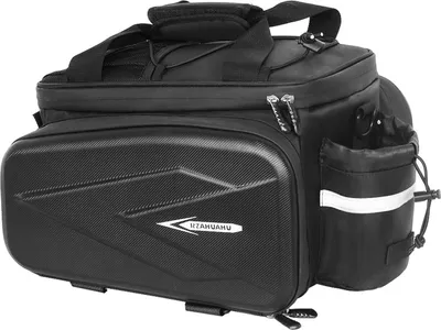 Produktbild von Hartschalen-Fahrrad-Ruecksitztasche, wasserdichte Fahrradtraegertasche mit reflektierenden Streifen fuer den hinteren Fahrradtraeger
