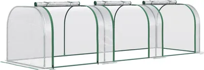 Productafbeelding van Kas, kas met deur, broeikas, vroege kas, plantenkas, plantenopkweek, folie, staal, transparant, 295 x 100 x 80 cm