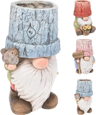 Image de Pot décoratif jardin gnome 23x20x32 cm