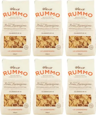 Produktbild von 6er-Pack Rummo Pasta Calamarata N°141,Italienische Nudeln aus Hartweizengrieß,Italienische Pasta 500g
