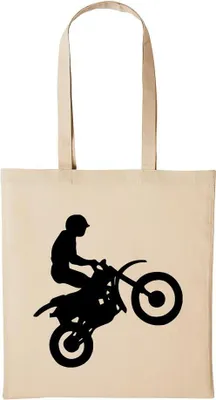 Produktbild von Huuraa Baumwollbeutel Motorrad Geschenk Einkaufstasche Natural 10 Liter Baumwolle Motorrad Accessoire