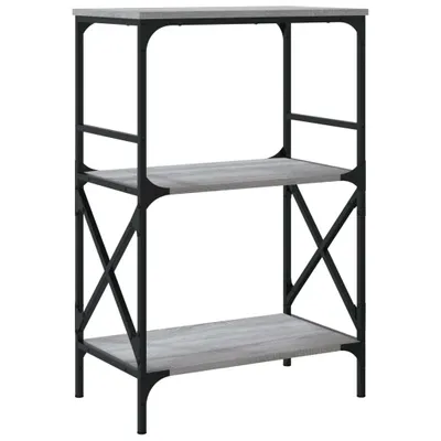 Produktbild von Bücherregal 3 Böden Grau Sonoma 59x35x90,5 cm Holzwerkstoff