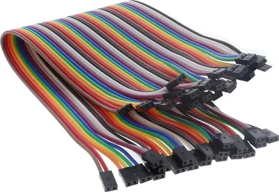 Produktbild von 40 Stück Breadboardkabel weiblich/weiblich (20cm) 2-polig 2,54mm / 2mm : 2,54 mm Ausführung: 2,54 mm