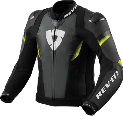 Produktbild von Rev'it! Jacket Control Black/Neon Yellow 50 Lederjacke