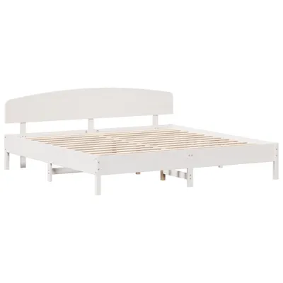 Produktbild von Massivholzbett ohne Matratze Weiß 200x200 cm Kiefernholz