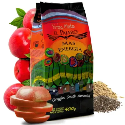 Zdjęcie produktu dla Yerba Mate El Pajaro Mas Energia 400g ORANŻADA