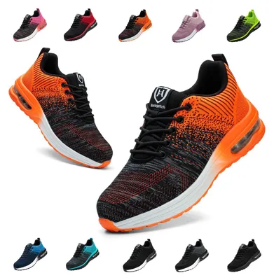 Immagine prodotto di Scarpe antinfortunistiche leggere con puntale in acciaio, adatte sia per uomo che per donna, colore arancione, taglia EU 42