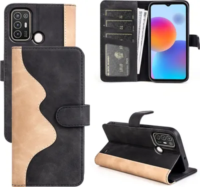 Obrázok produktu pre Pre ZTE Blade A52 Design puzdro na mobilný telefón Black Synthetic Leather Case Cover Case