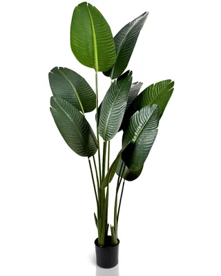 Image de IvoQ Strelitzia Plante Artificielle 160 cm - Grande Fleur d'Oiseau du Paradis en Pot - Aspect Naturel et Sans Entretien - Décoration Intérieure