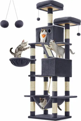Produktbild von Songmics Kratzbaum XXL Katzenbaum Hoch Rauchgrau