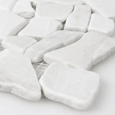 Produktbild von Marmor Bruch Naturstein Mosaikfliesen Montelago Weiss