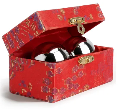 Produktbild von Qi Gong Kugeln Metall 38mm, Qi Gong Trainingskugeln mit Geschenkbox