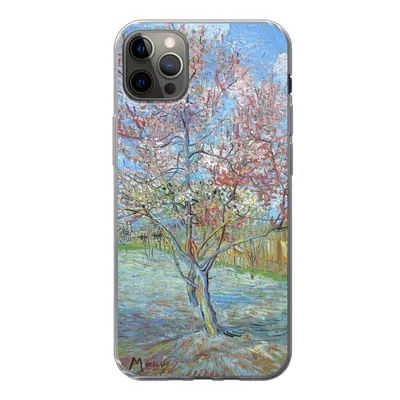 Produktbild von MuchoWow® Handyhülle Schutzhülle Hülle für iPhone 12 Pro Max Der rosa Pfirsichbaum - Vincent van Gogh Silikon Softcase Handy Hülle - Hartschale