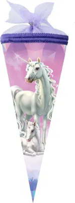 Produktbild von Nestler Schultüte Tüllv. 22 cm rund EinhornMärWald
