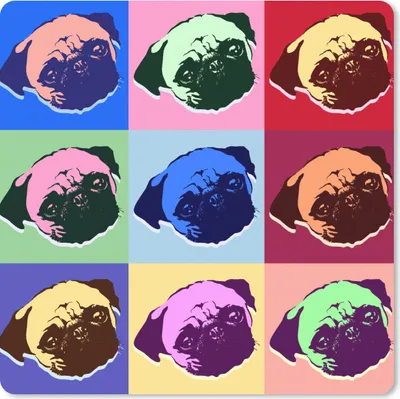 Produktbild von MuchoWow® Mauspad Mousepad Muster - Hund - Mops - Jungen - Mädchen - Kinder - Kinder 20x20 cm - Mousepads - Maus Mat - Pad - Mausunterlage - Desk Mat - Bureauartikeln