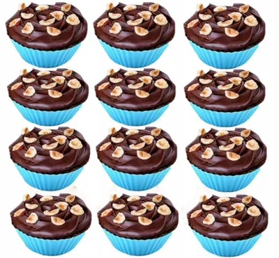 Produktbild von 12er Set Silikon Muffinformen Cupcake Förmchen Backzubehör