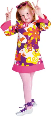 Produktbild von M211015-164 bunt Kinder Mädchen Hippiekleid Discokostüm Gr.164