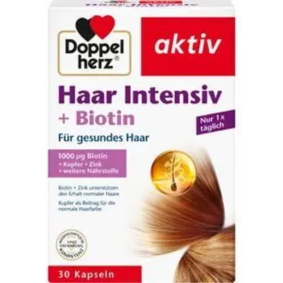 Produktbild von DOPPELHERZ Haar Intensiv+Biotin Kapseln, 30 St.