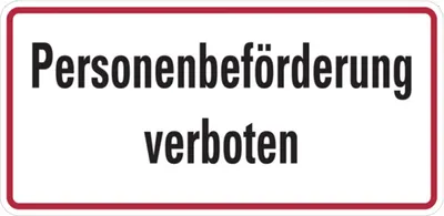 Produktbild von Dreifke® Hinweisschild, Personenbeförderung verboten, Aluminium, 170 x 350 mm...