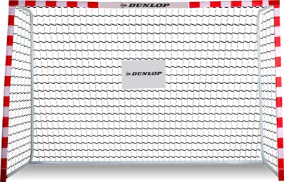 Obrázok produktu pre Futbalová bránka Dunlop 300 x 200 x 110 cm - veľká futbalová bránka - hračka pre deti a dospelých - rýchla montáž - tréningová futbalová bránka - kovová - biela/červená