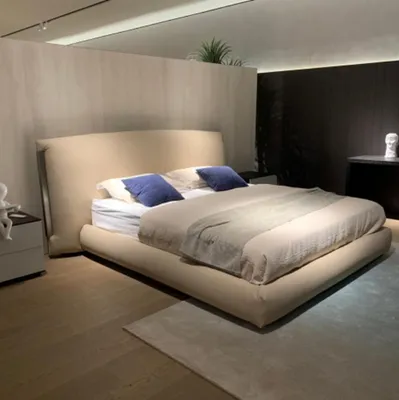 Produktbild von Beiges Modernes Doppelbett Designer Bett Schlafzimmer Möbel Holzgestell