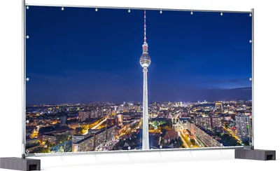 Produktbild von Wallario XXL Outdoor-Poster für Garten oder Balkon, Motiv Fernsehturm Berlin bei Nacht, in ca. 340 x 173 cm