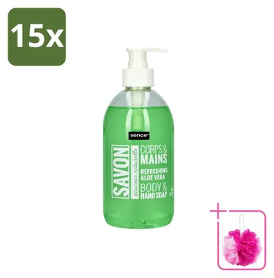 Produktbild von 15 x Sence Handseife Refreshing Aloe Vera - 500 ml - Sparpackung - 15 Stücke
