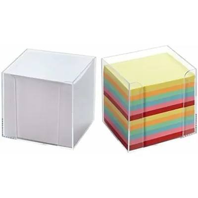 Produktbild von folia Zettelbox transparent inkl. 700 Notizzettel farbig sortiert