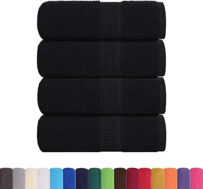 Obrázek produktu pro vidaXL Ručníky FROGN, 4 ks, černé, 30 x 30 cm, 360 g/m²