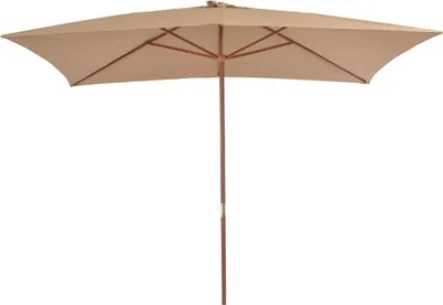 Produktbild von vidaXL Sonnenschirm mit Holz-Mast 200x300 cm Taupe