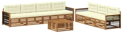 Produktbild von vidaXL Outdoor-Sofagarnitur 8 stk. Natur und Creme