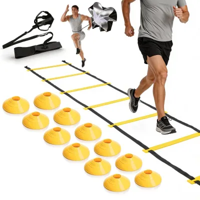 Image de Solidchoice - Ensemble d'entraînement de football comprenant une échelle de coordination et un parachute