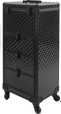 Image de Trousse de maquillage, design roulant, rangement multifonctionnel, noir